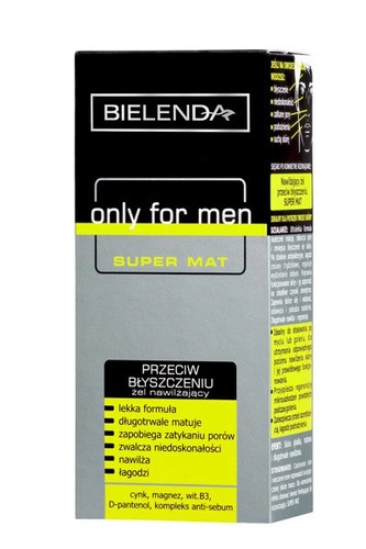 Bielenda Only for Man Super Matt Żel nawilżający przeciw błyszczeniu się skóry  50ml