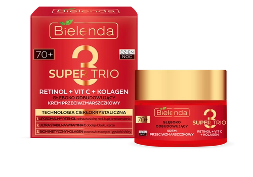 Bielenda Głęboko odbudowujący krem przeciwzmarszczkowy RETINOL + VIT C + KOLAGEN 70+, dzień/ noc 50ml