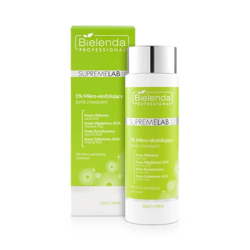 Bielenda Professional Supremelab Sebio Derm 5% Mikro-eksfoliujący tonik z kwasami 200 ml