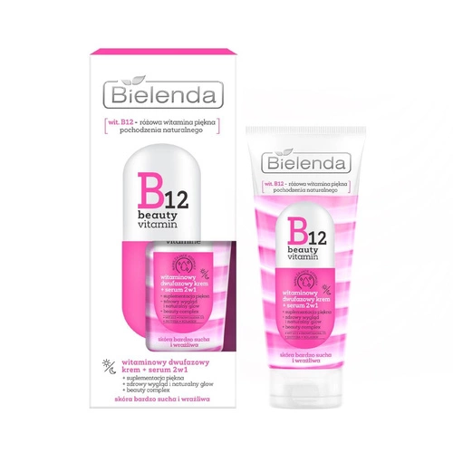 Bielenda B12 Beauty Vitamin 2-fazowy krem i serum 2w1 na dzień i noc 45g